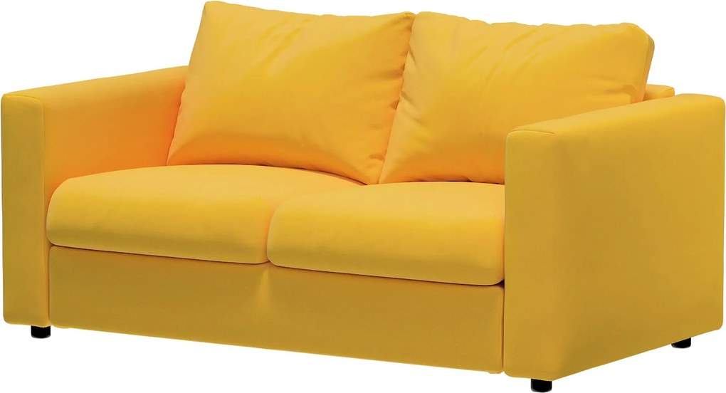 Pokrowiec na sekcję 2-osobową nierozkładaną Vimle kolor żółty tkanina welwetowa