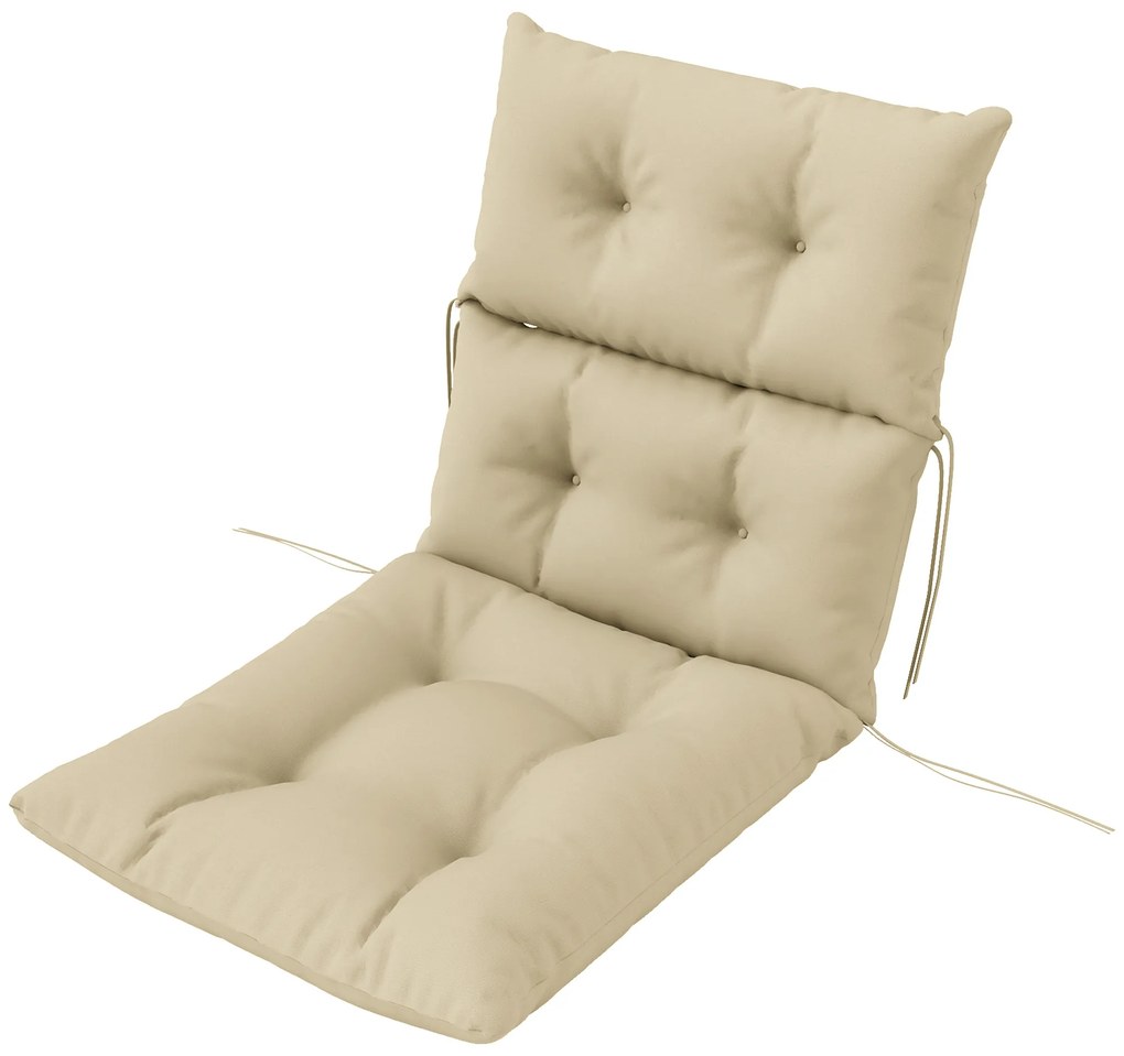 Outsunny Poduszka na Siedzisko, Gruba Poduszka Polstrowana do Mebli, z Oparciem, na Krzesło Huśtawkowe, Do Użycia Wewnątrz i na Zewnątrz, Beżowa