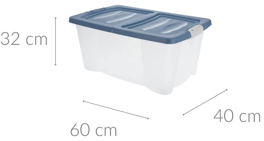 Pojemnik na kółkach, zamykany, 45 l