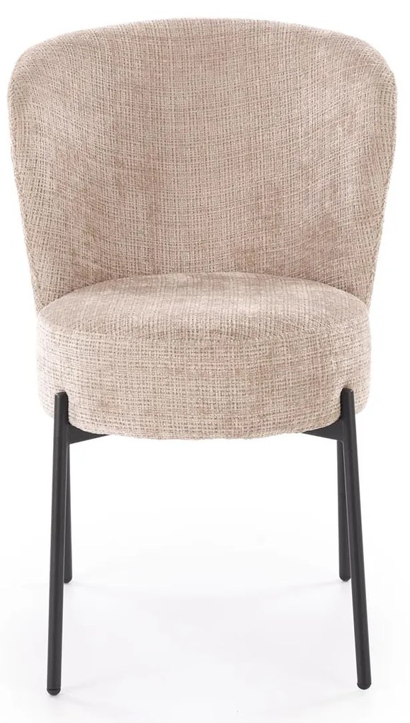 Krzesło tapicerowane tkanina beżowy K590