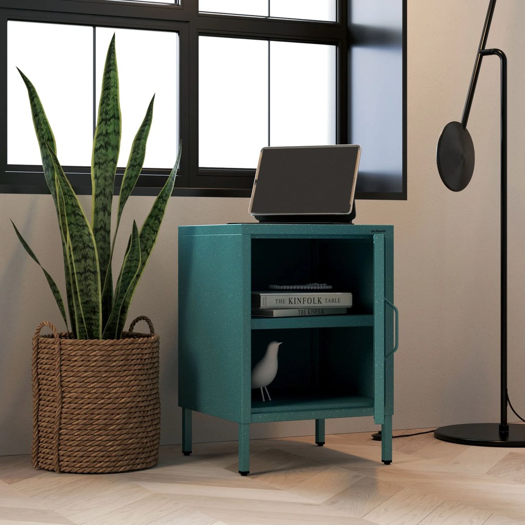 Szafka nocna metalowa morska Modern MIA, 424 x 595 x 400 mm