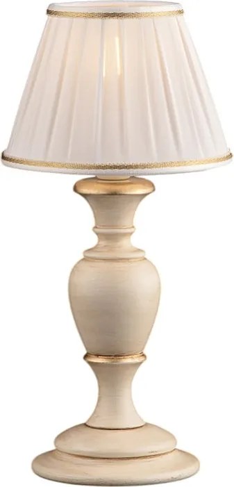 Fiorenza Ivory and gold drewniana lampa stołowa, 1 światło, z abażurem dm.20 H.43 Ø20 BL172-LT-AV