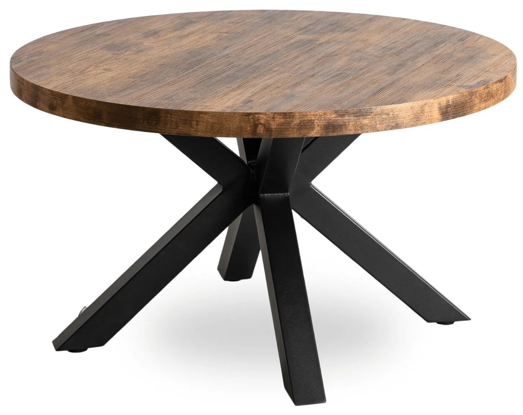 Stolik Kawowy LINCOLN 80 cm Dąb Rustykalny/Czarny Loft