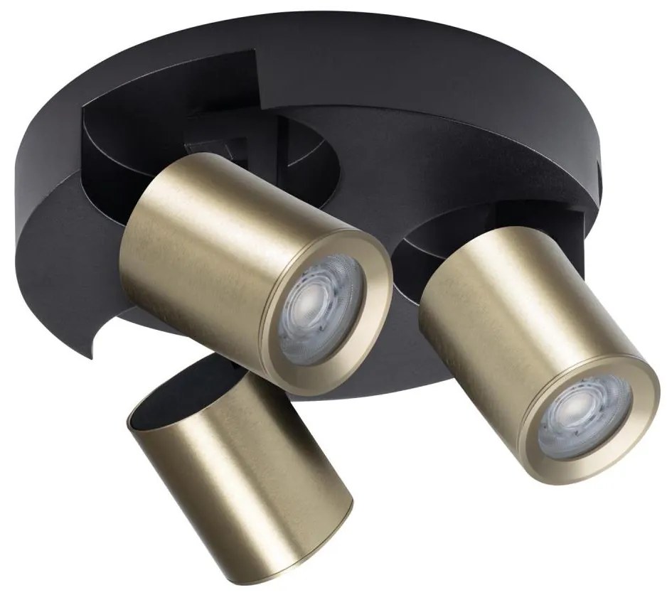 Kanlux 38963 - Oświetlenie punktowe LAURIN 3xGU10/10W/230V mosiądz/czarny