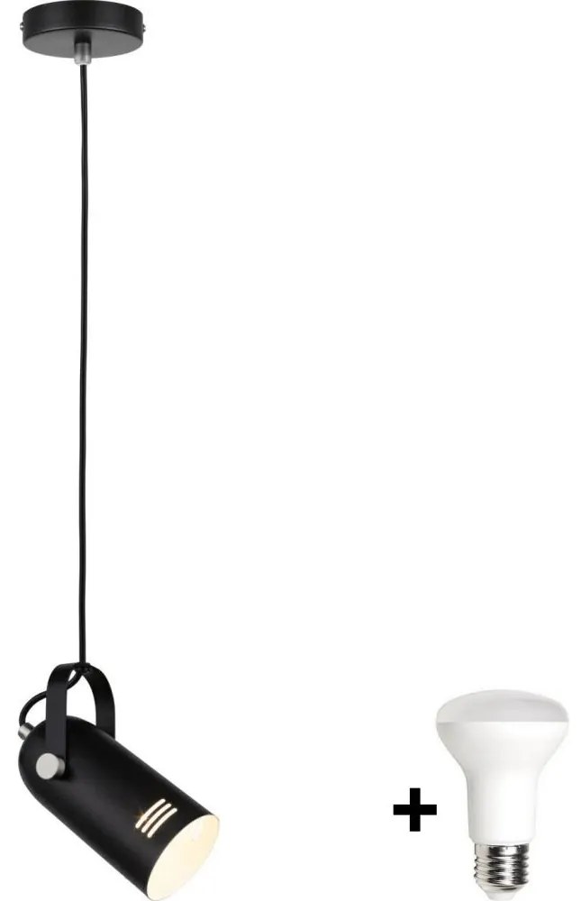 Paulmann 79766 - LED 1xE27/8W Lampa wisząca LAVEA na przewodzie 230V czarna