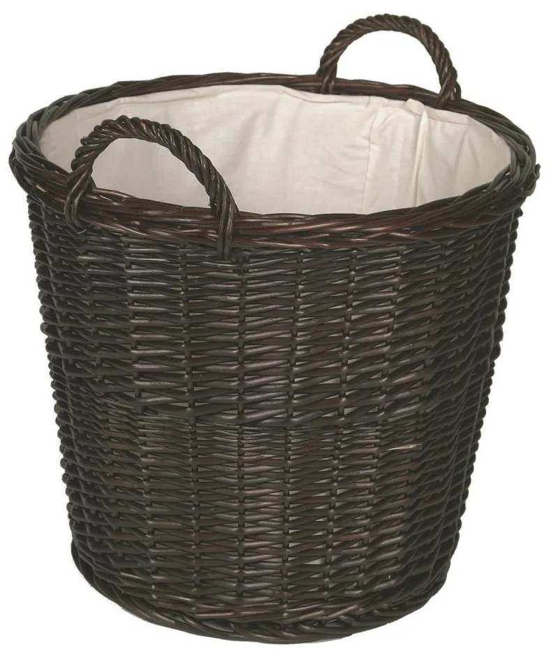 Kosz wiklinowy na drewno z uchwytami 50x48 cm