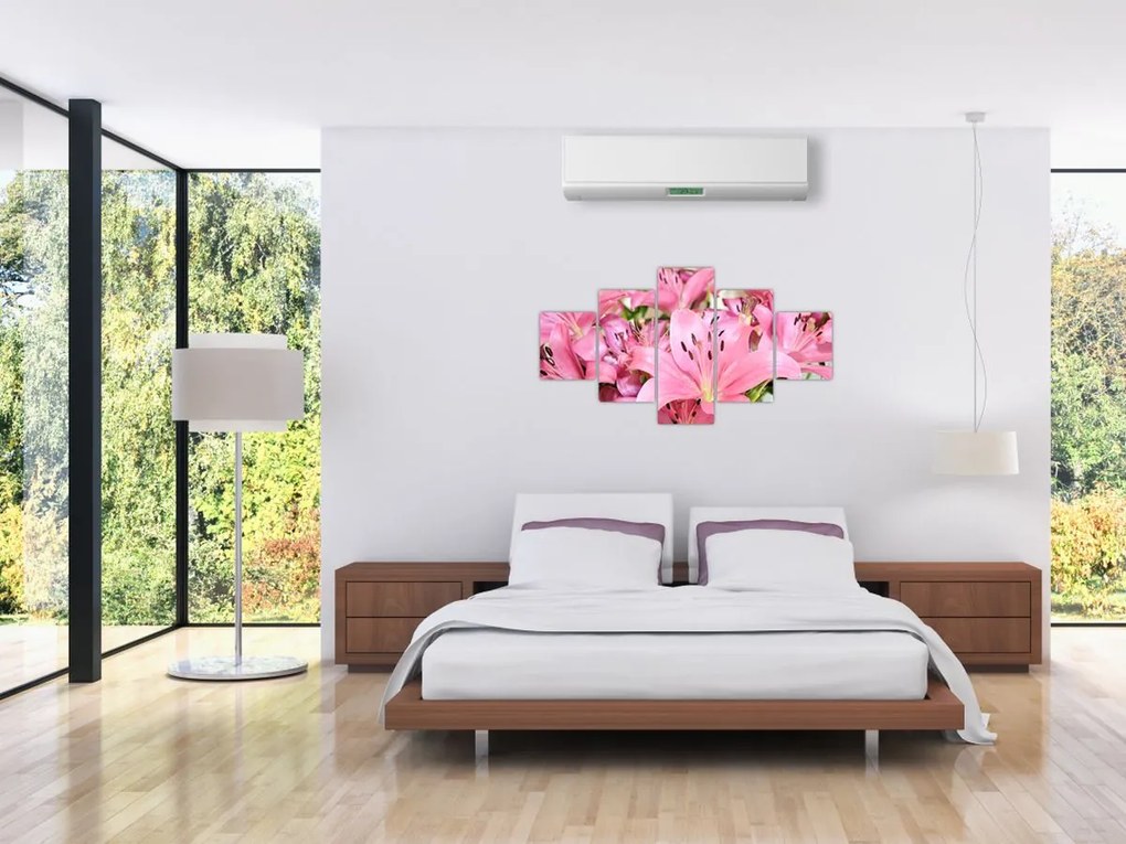 Obraz - Różowe lilie (125x70 cm)