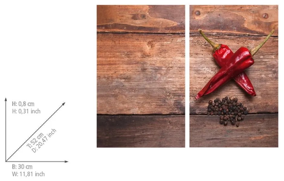 Płyty ochronne na kuchenkę ze szkła hartowanego zestaw 2 szt. 52x30 cm Pepper – Allstar