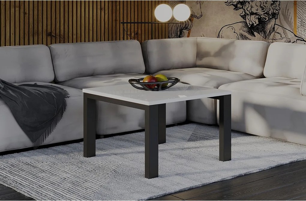 Ława GAROLD 80x80 biały połysk