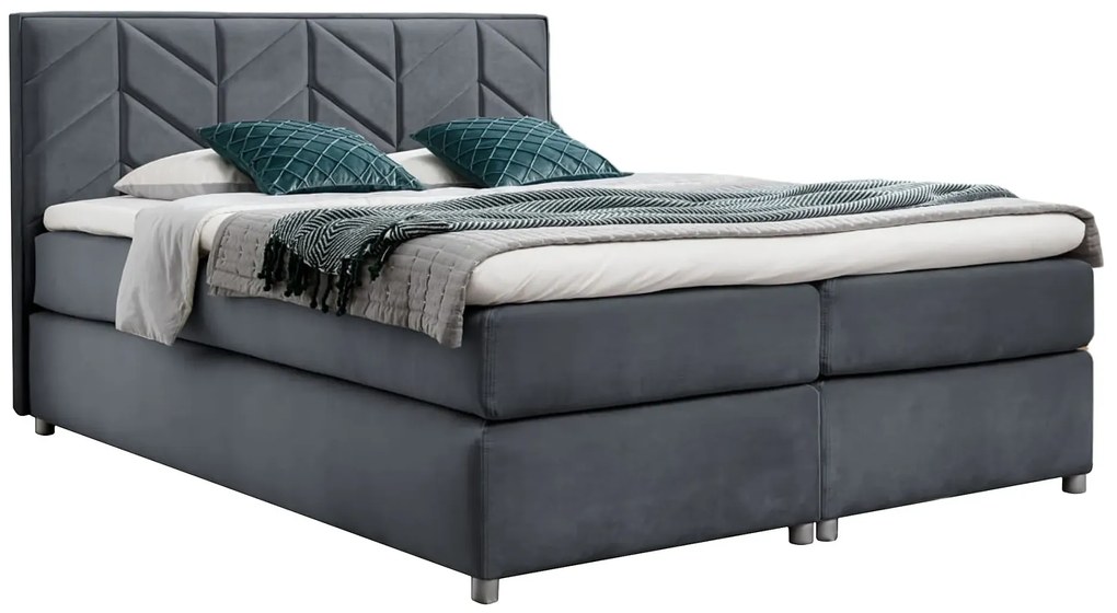 Ciemnoszare pikowane łóżko kontynentalne 5 rozmiarów Z2-R14