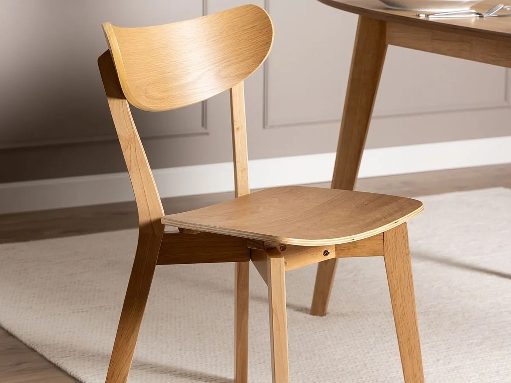 2xKrzesło Lumo drewniane skandynawskie, kolor dębowy lakierowany