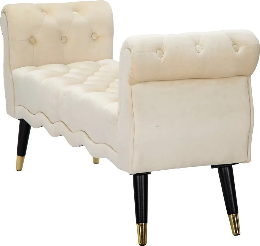 Kremowa aksamitna ławka Paris – Mauro Ferretti