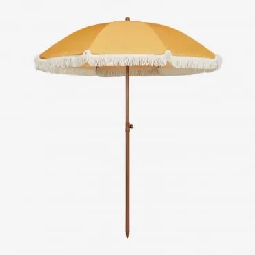 Parasol Miska Ø175 Cm Materiałowo-aluminiowy Curry Żółty - Sklum