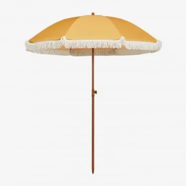 Parasol Ø175 Cm Z Tkaniny I Stali Miska Curry Żółty - Sklum