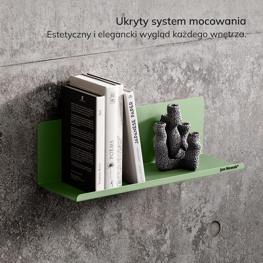 Półka wisząca JOANNE 400 mm, Fresh Style: pastelowy zielony