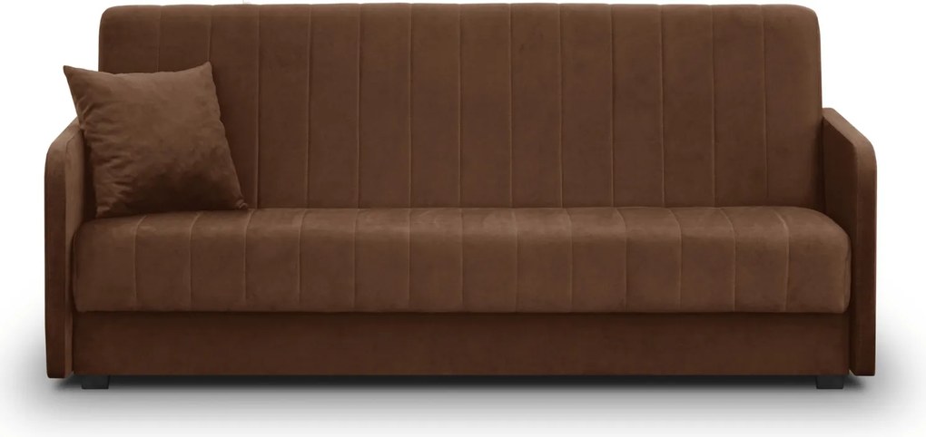 Sofa z Funkcją Spania PORTO Wersalka Rozkładana Dwuosobowa Ciemnobrązowa Nowoczesna do Salonu