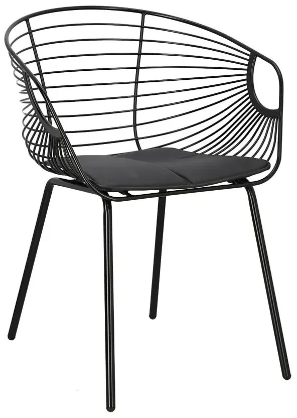 Czarne metalowe krzesło z poduszką G8-M95