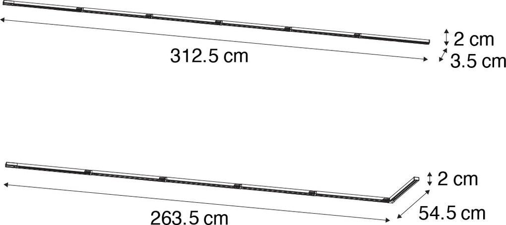 Nowoczesny system oświetlenia szynowego biały 1-fazowy 300cm - Iconic