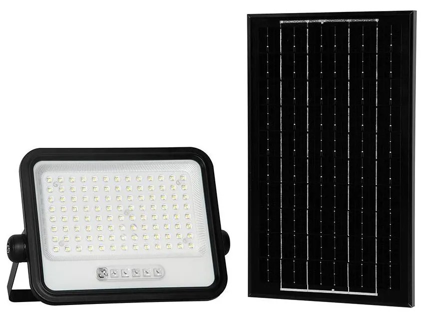 Solarny reflektor LED ze ściemniaczem LED/200W/3,2V IP65 10000 mAh czarny + pilot zdalnego sterowania