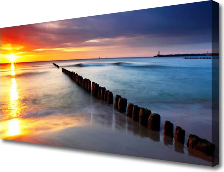 Obraz canvas Blask Słońca na Morskiej Tafli