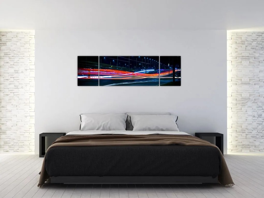 Obraz miasto nocą (170x50 cm)