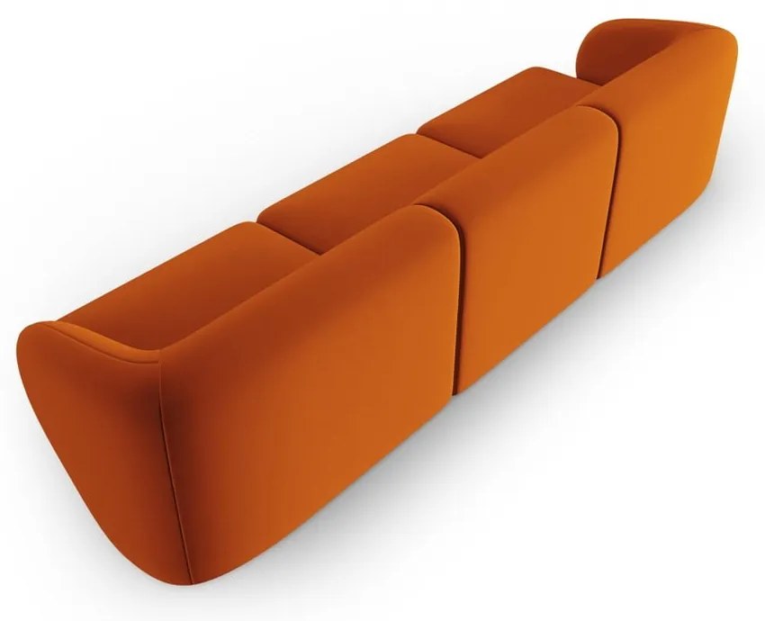 Aksamitna sofa w kolorze terakoty 266 cm Paolo – Milo Casa