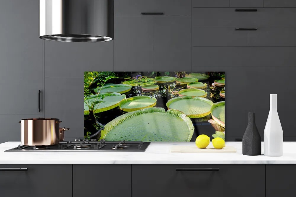 Panel Szklany Odbicie Liści w Cichej Tonii