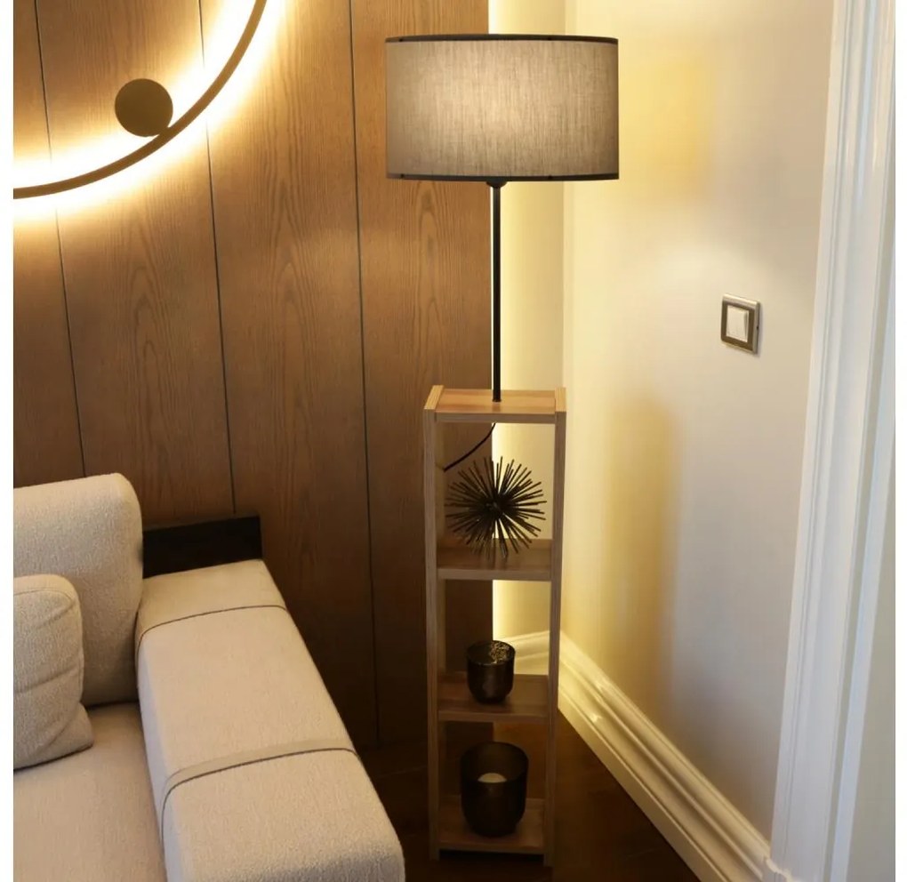 Lampa stojąca AYD 1xE27/40W/230V brązowa/szara