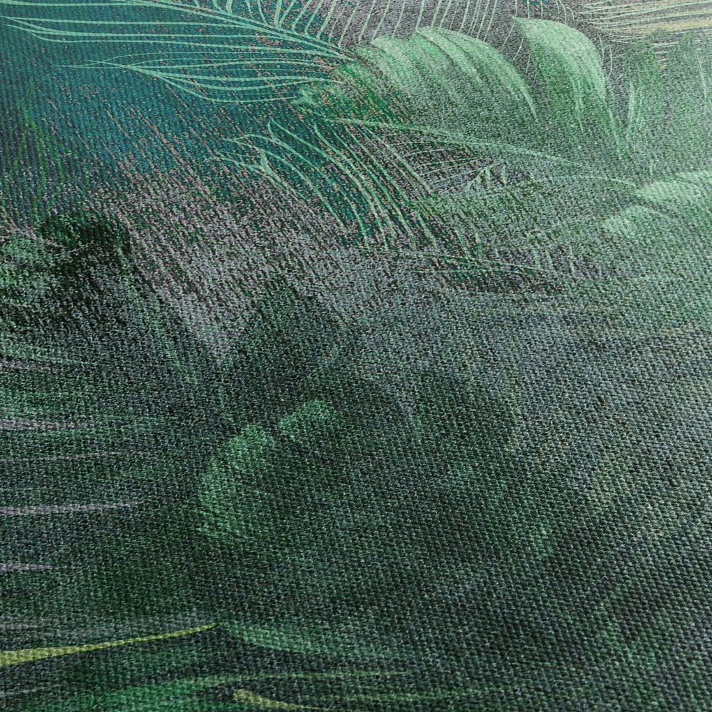 Obraz - Tekstura betonu z liśćmi (125x70 cm)