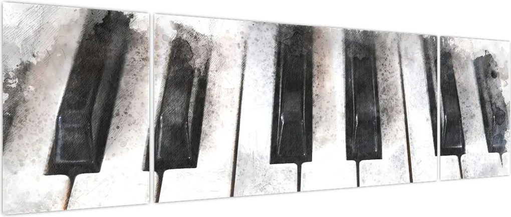 Obraz - Fortepian, akwarela (170x50 cm)