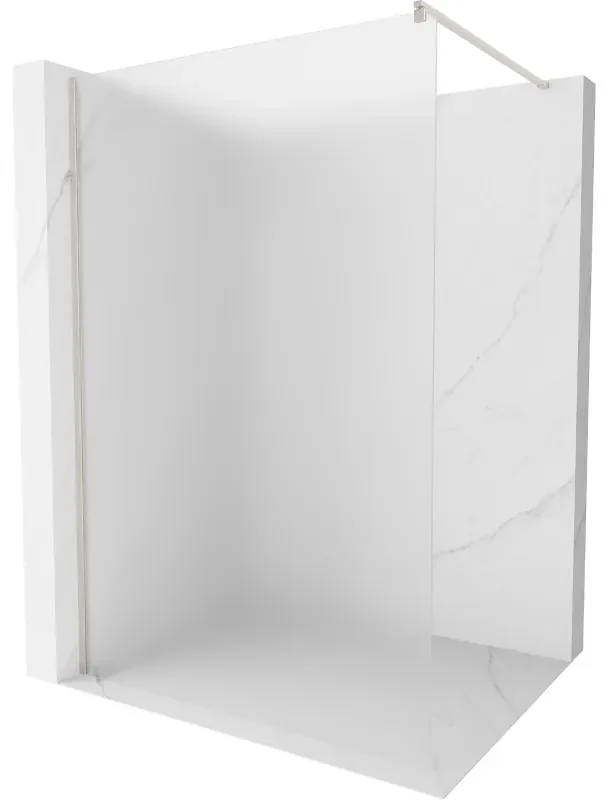 Mexen Kioto ścianka prysznicowa Walk-in 130 x 200 cm, szron 8 mm, nikiel szczotkowany - 800-130-101-97-30