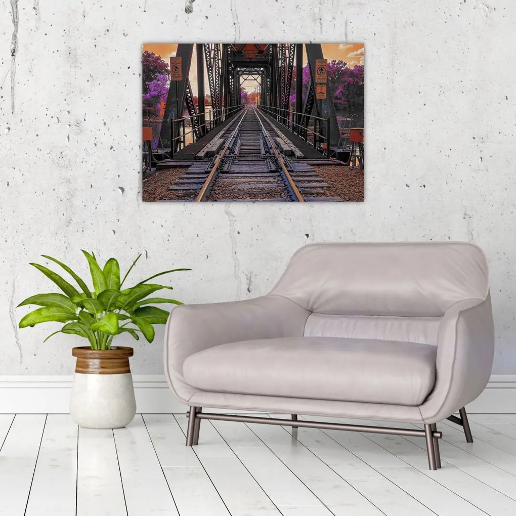 Obraz mostu kolejowego (70x50 cm)