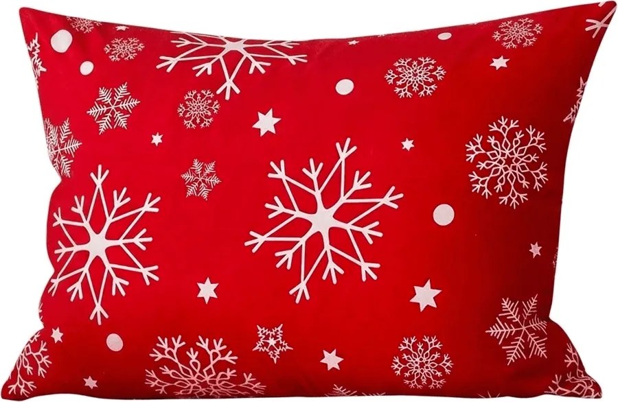 Poszewka na poduszkę z mikrofibry SNOWFALL 50x70 cm, czerwona