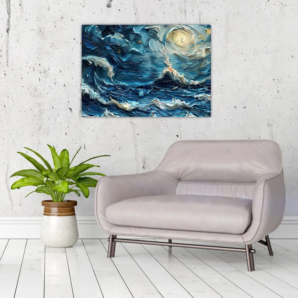 Obraz - Malowanie nieba i morza (70x50 cm)