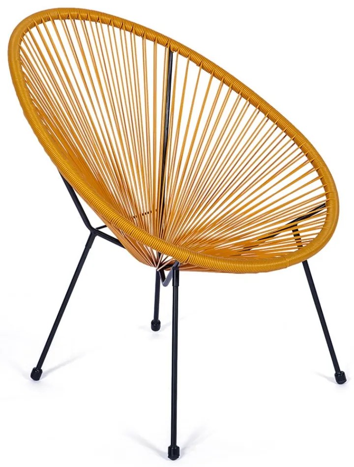 Żółty metalowy/plastikowy fotel ogrodowy Avocado Comfort – Bonami Selection