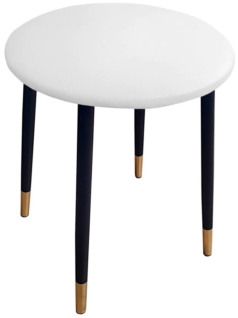 Taboret TRIX D10 biały podstawa czarna/złota