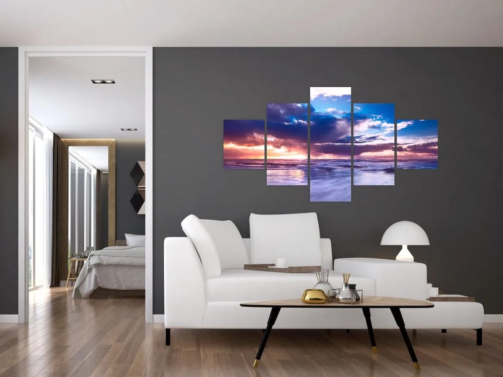 Obraz - Zachód słońca nad morzem (125x70 cm)