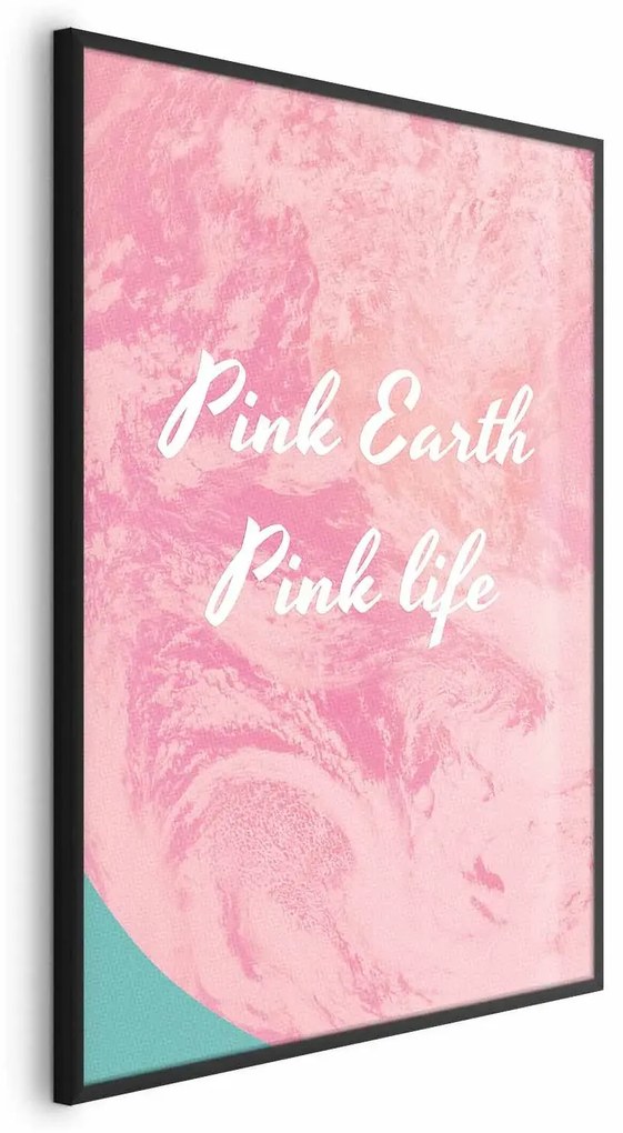 Plakat Pink Earth 29,7x42 cm z ramą czarną bez marginesu ARTGEIST B