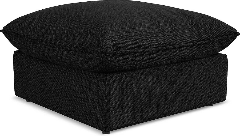 Pufa - z tkaniny bouclé - czarny - MANAO