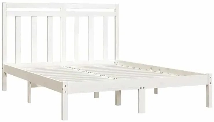 Dwuosobowe białe drewniane łóżko 160x200 F8-L91