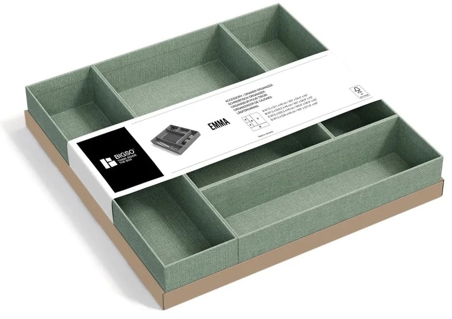 Kartonowe organizery do szuflady zestaw 5 szt. Emma Paper Laminate – Bigso
