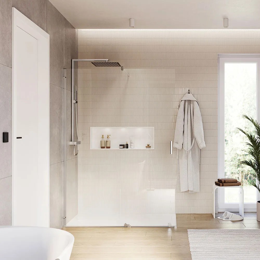 Drzwi prysznicowe przesuwne ze ścianką NT101