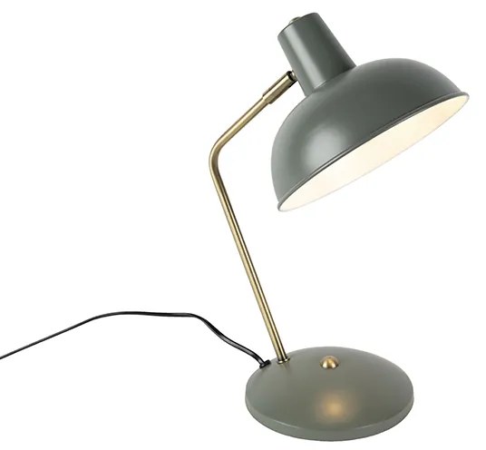Lampa stołowa w stylu retro zielona z brązem - Milou