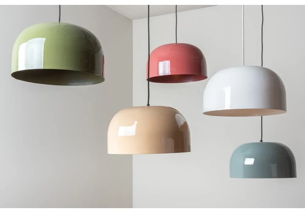 Czerwona lampa wisząca z metalowym kloszem ø 40 cm Dome – Leitmotiv
