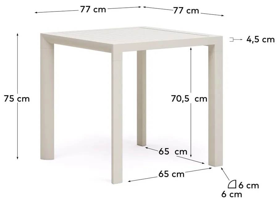 Aluminiowy stół ogrodowy 77x77 cm Culip – Kave Home
