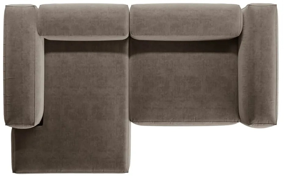 Brązowy narożnik (lewostronny/z szezlongiem) Bergamo – Cosmopolitan Design