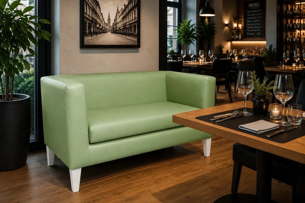 Sofa Monaco : Kolor nogi - Biała, Kolor tkaniny - EKO-SKÓRA - 7D, Typ tkaniny - Eko-skóra , Wysokość nogi - 20 cm