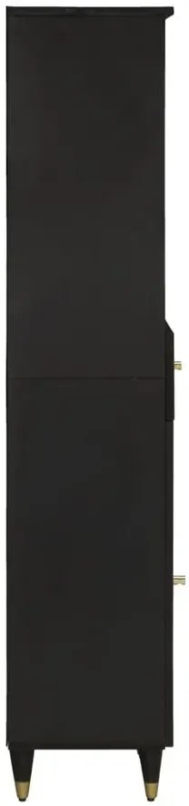 Czarny drewniany słupek łazienkowy C2-R94