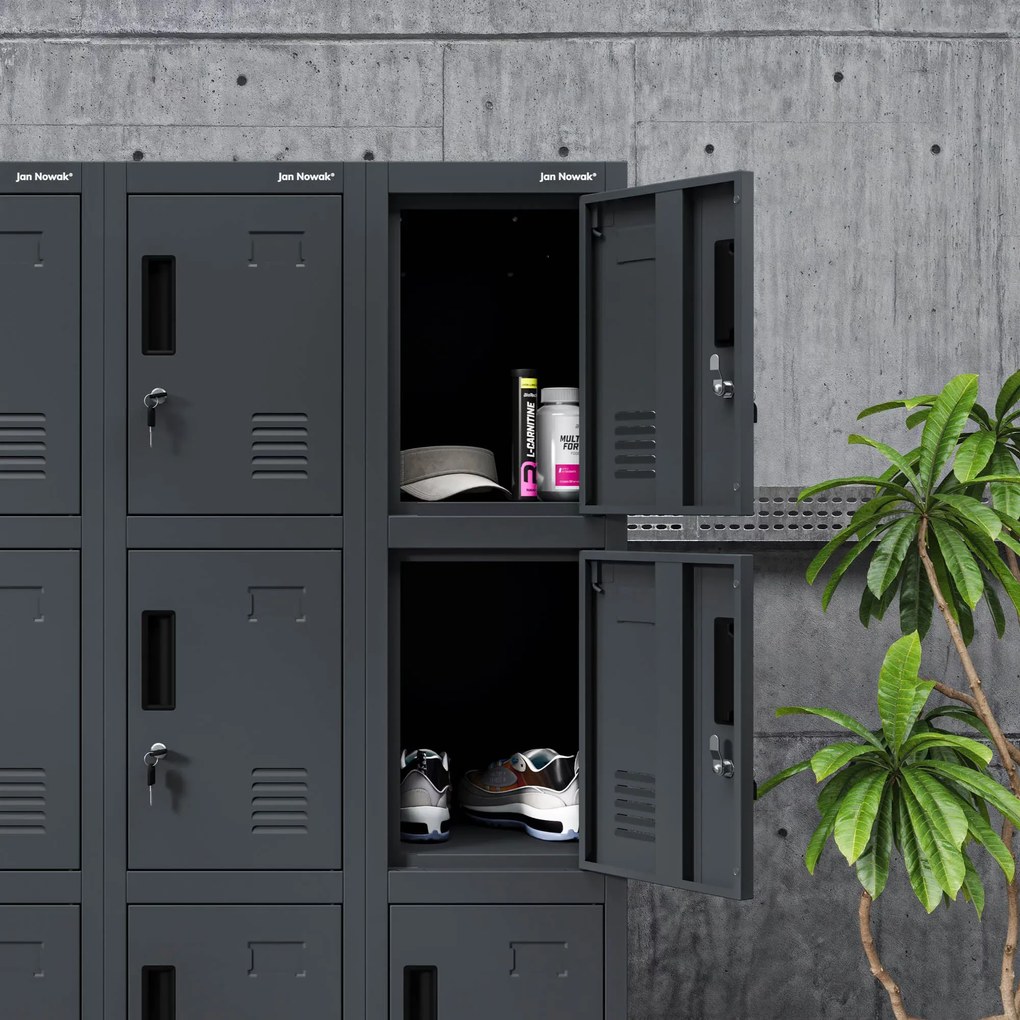 Szafa skrytkowa socjalna BHP antracytowa ROBERT 1 Plus 292 x 1720 x 450 mm