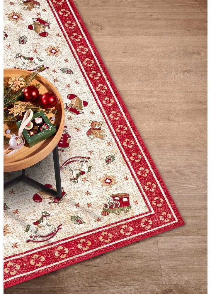 Czerwony dywan z mieszanki bawełny ze świątecznym motywem 160x230 cm Toy's Delight Red Christmas – Villeroy&amp;Boch